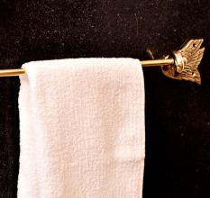 Modern Premium Brass Towel Hanger in Golden Finish